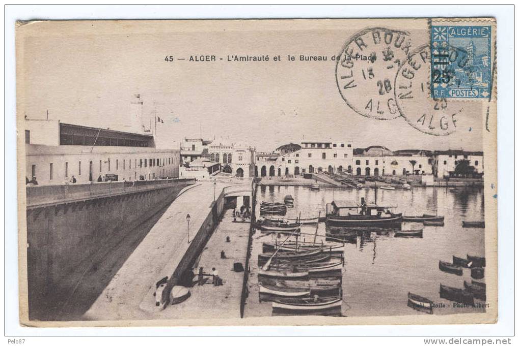CPA  Alger L'Amirauté et le bureau de la place  (animée)    B113