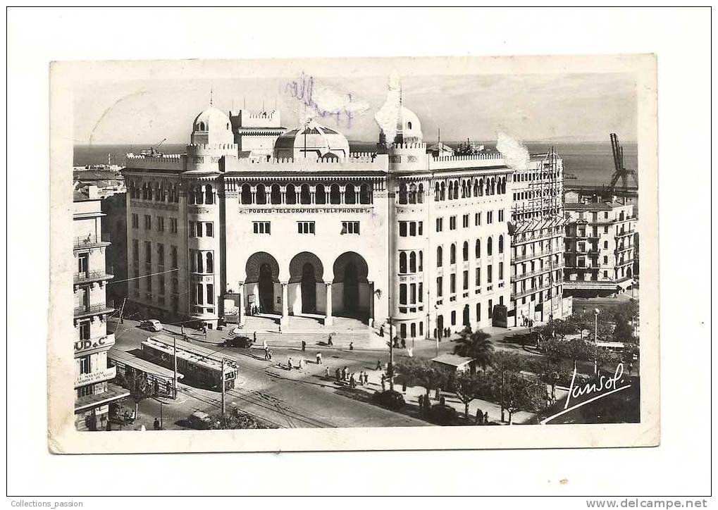 cp, Algérie, Alger,La Grande Poste, voyagée