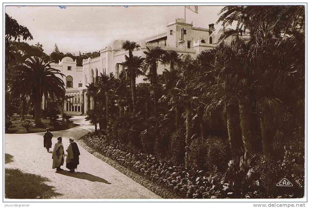 1931 (vers) - ALGER - SUPERBE CPA - Palais du Gouverneur à Mustapha - Animation