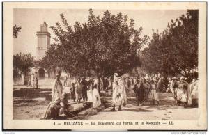 CPA - Relizane - Le Boulevard du Fortin et la Mosquée - Algerie Française