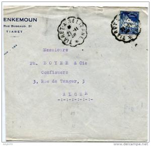 59720 - 1 TP, tarif  50 c, cad ambulant TIARET A RELIZANE * 11 1928 B/TB