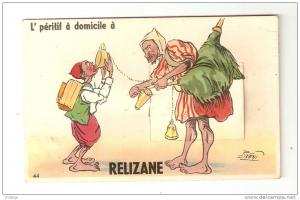 CPA  Algérie  Relizane  carte à système   L'péritif à domicile à Relizane   un jeune africain buvant  10 vues