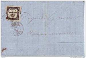 TAXE N° 3 obl GROS CHIFFRES 5058 RELIZANE ALGERIE 11 fevrier 1866 , GRANDE RARETEE ! ! !