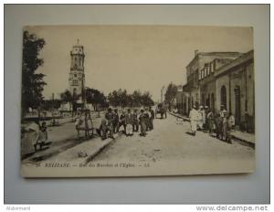 Relizane , rue des marchés et l´Eglise ,café de la Poste
