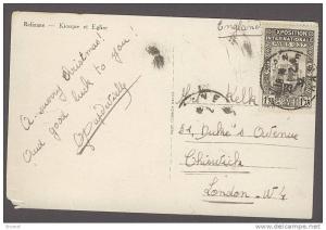 Algeria 1951 PC Postcard to UK Relizane Kiosque et Eglise