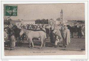 * CPA TOP  Rélizane, le marché arabe, ânes, cheval, chevaux, Algérie *