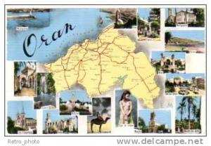 Algérie, Oran, CPSM multivues  Relizane, Tiaret, femme seins nus, Arzew, ...