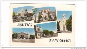 CPSM ALGERIE - AIN-SEFRA - Amitiés d' AIN-SEFRA - TB Carte Multivue dont monuments  hôtel , Etc... avec Animation
