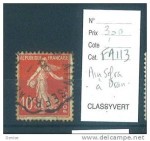 France  Type Semeuse  oblitéré Ain Sefra à Oran Algérie cachet Convoyeur