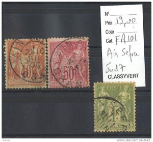 France  Type Sage oblitérés Ain Sefra  Algérie