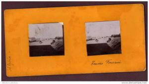 Belle photo stéréo 19eme ALGÉRIE - AIN SEFRA - TENNIS FOUKANI