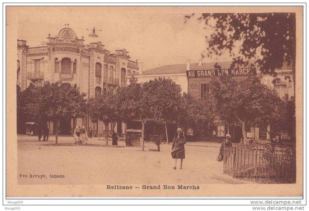 AFRIQUE ALGERIE ORAN RELIZANE AU GRAND BON MARCHE TRES ANIMEES.CPA BON ETAT
