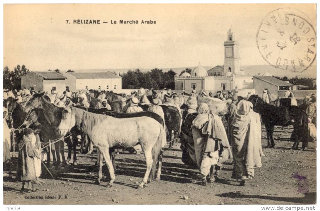CPA - Rélizane - Le marché Arabe