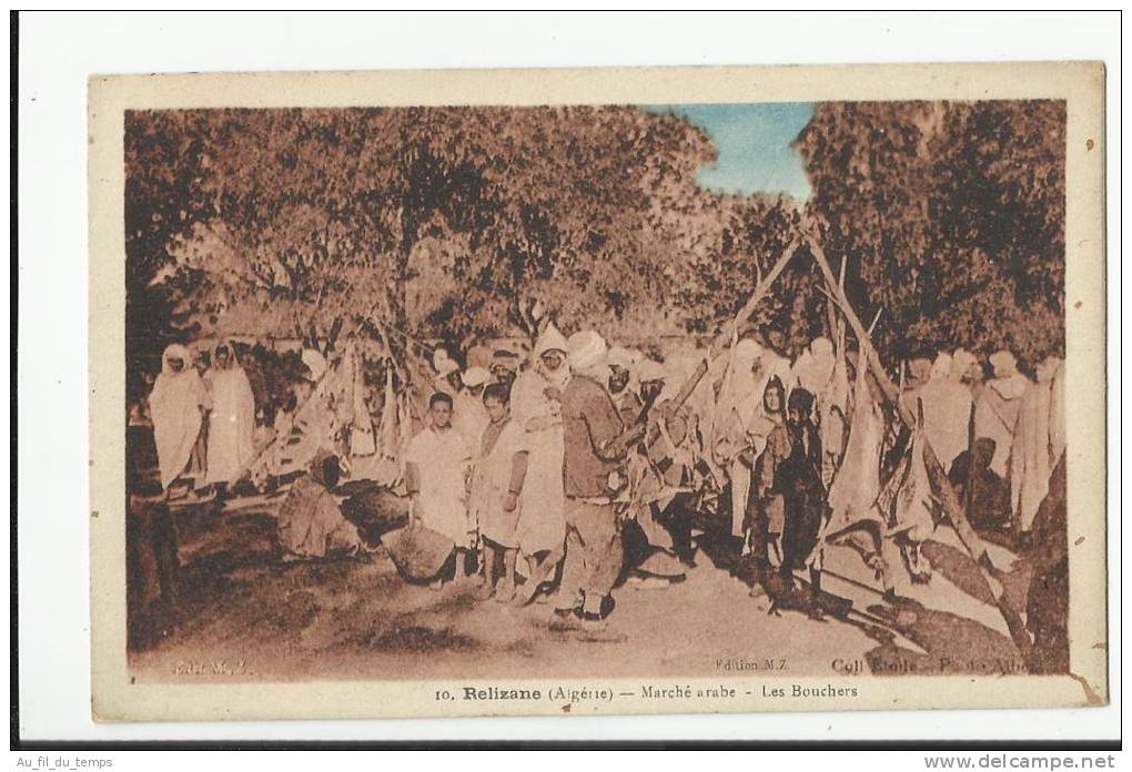 RELIZANE , MARCHE ARABE , LES BOUCHERS