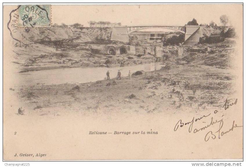 CPA ALGERIE RELIZANE Barrage sur la Mine Geiser N° 2 1905