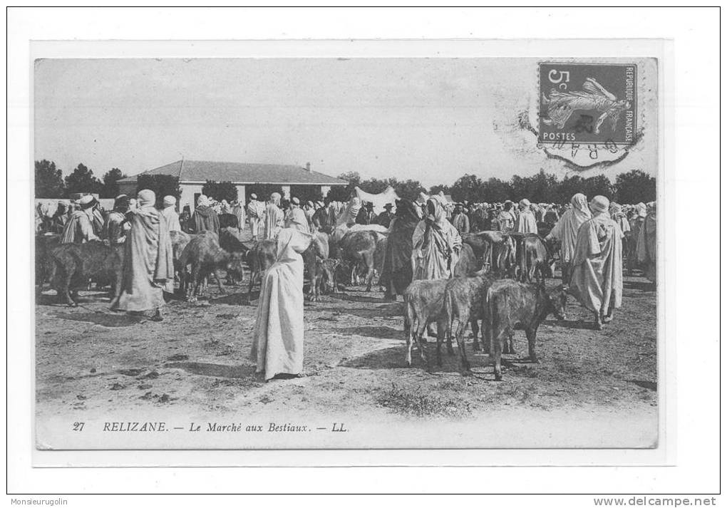 ALGERIE ))  RELIZANE   le marché aux bestiaux   LL 27  ANIMEE