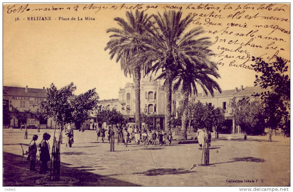RELIZANE  PLACE DE LA MINA  EN 1921