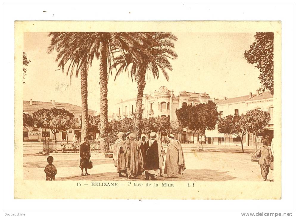 ALGERIE RELIZANE place de la mina edit levy&neurdin 1928