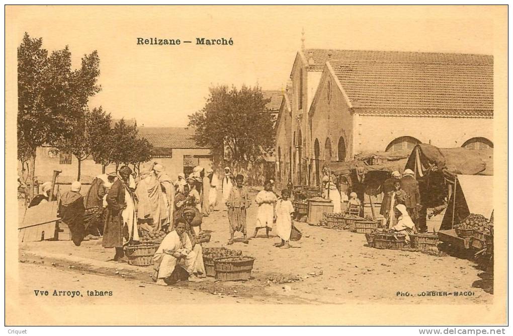 Maroc, cpa Relizane, le Marché, éd Arroyo