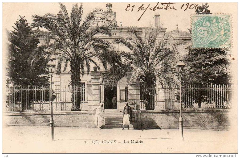 Afrique > Algérie- RELIZANE - la Mairie   (Année  1906)  ( animation) (philatélie timbre stamp 