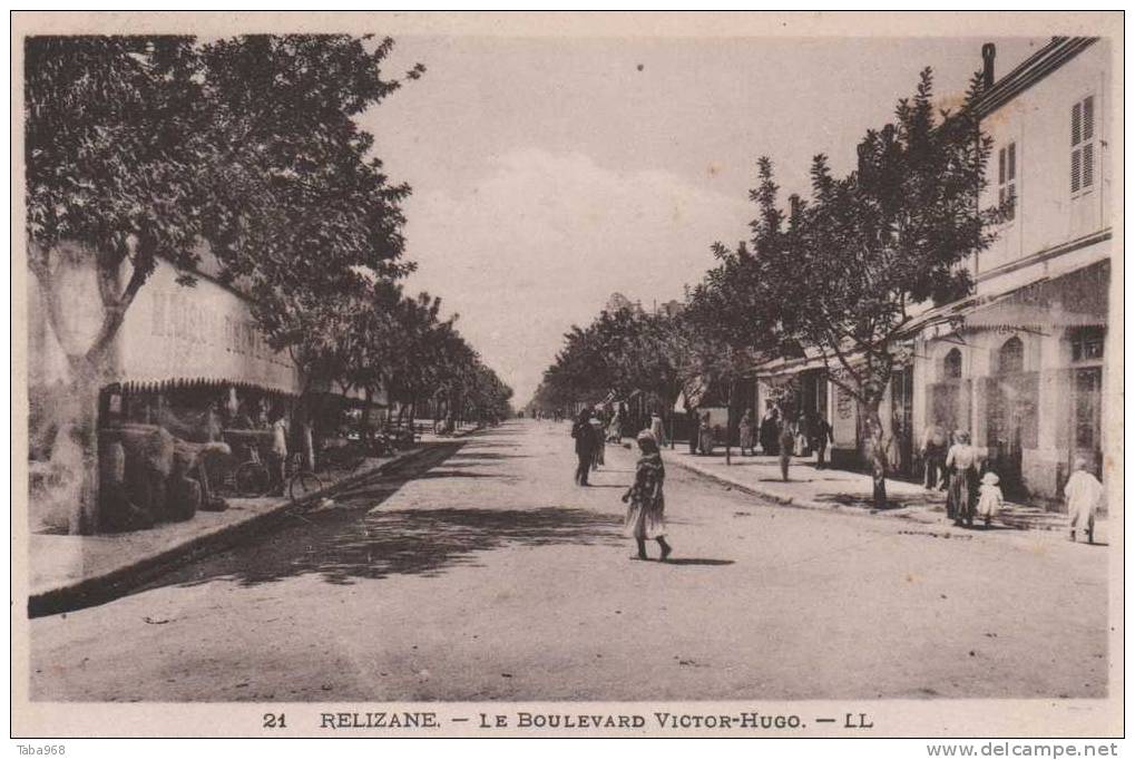 CPA ALGERIE RELIZANE BOULEVARD VICTOR HUGO