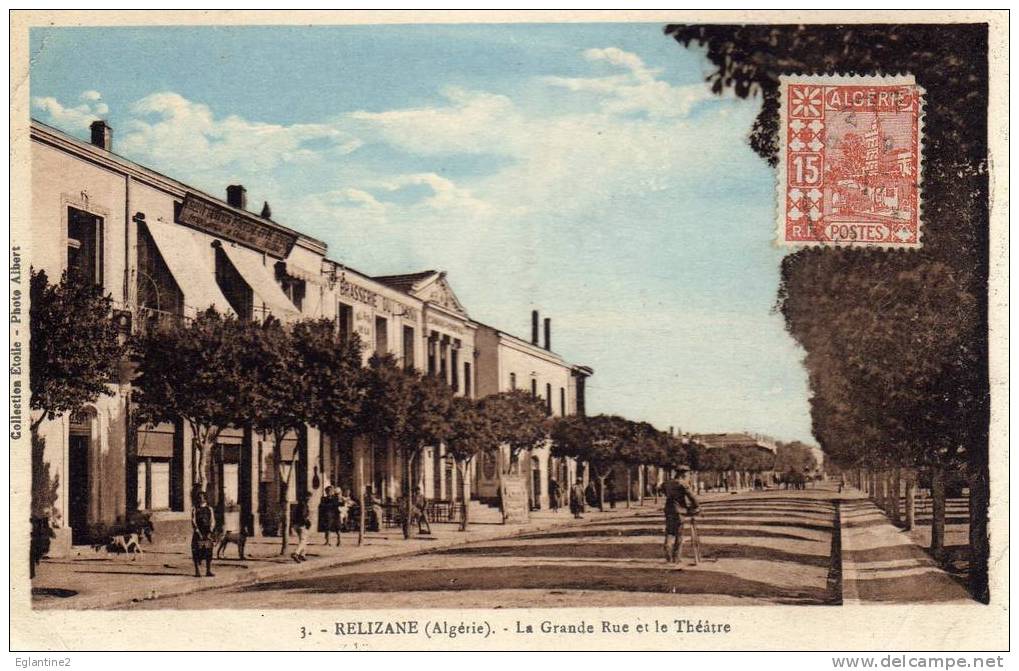 CPA.  RELIZANE. LE THEATRE. LA GRANDE RUE. 1931.
