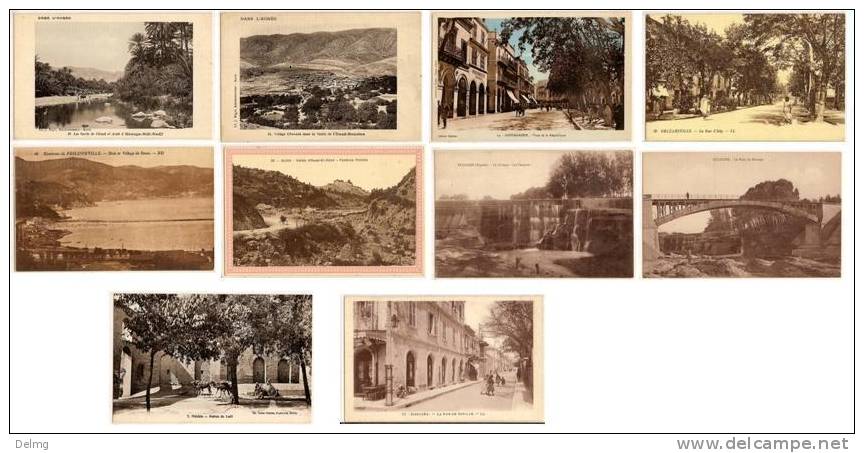 Lot 10 CPA ALGERIE Khanga Sidi Nadji MOSTAGANEM RELIZANE MEDEA MASCARA BLIDA etc..