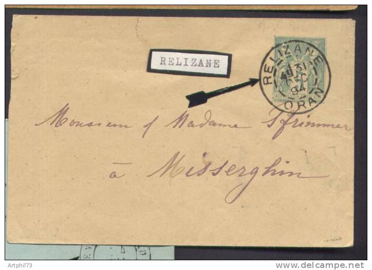 47565 - EPenveloppe du n° 75 cad type A RELIZANE ORAN dec 1894, signé Fourcault, TTB