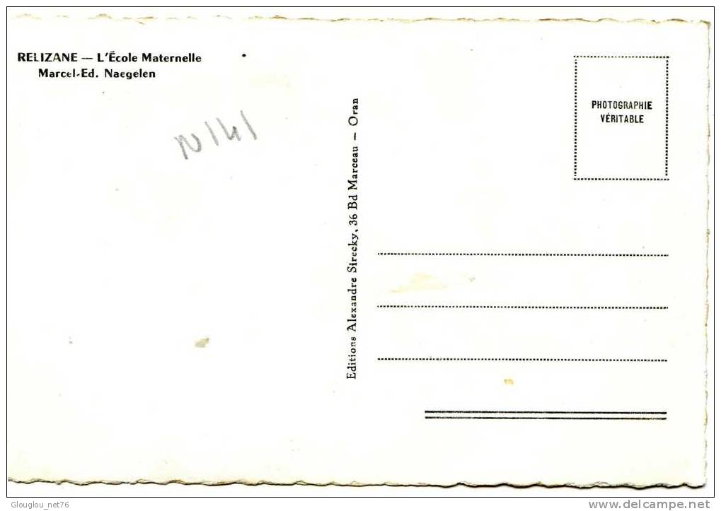 RELIZANE...ECOLE MATERNELLE MARCEL ED.NAEGELEN....CPSM PETIT FORMAT