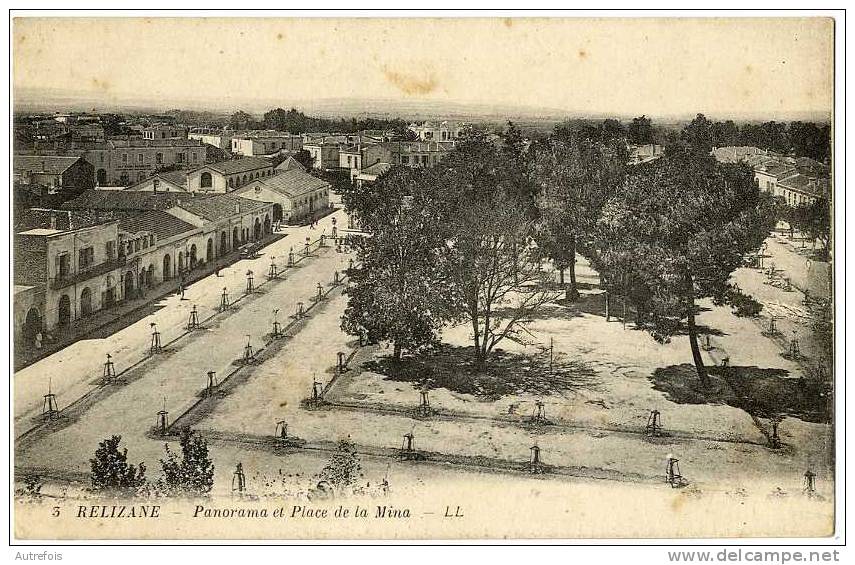 RELIZANE  -  PANORAMA ET PLACE DE LA MINA