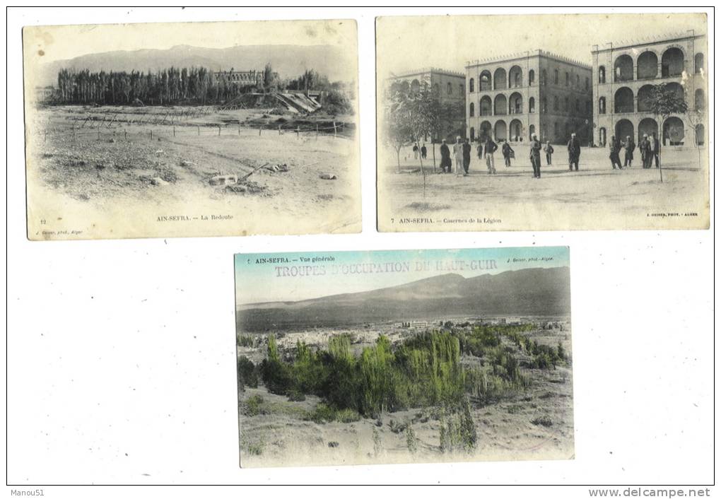 MAROC - AIN SEFRA - 3 CPA  La Caserne de la Légion - vue générale - la Redoute