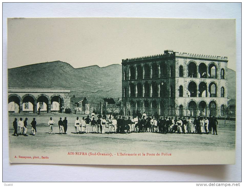 cpa, très belle vue animée, Aïn Sefra, l´infirmerie et le poste de police
