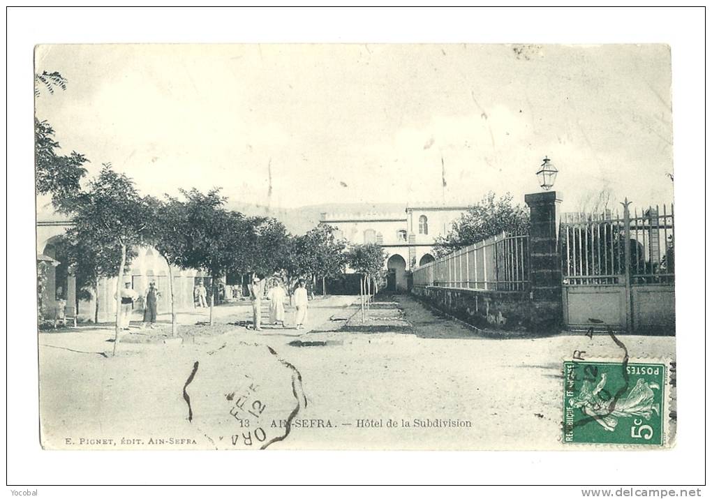 cp, Algérie, Ain Sefra, Hôtel de la Subdivision, voyagée 1912