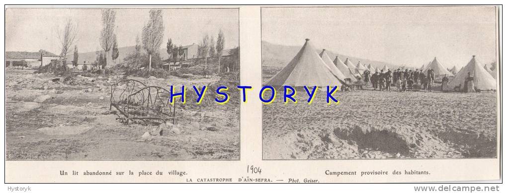 aïn-sefra catastrophe 23x8cm 1904 rare photo issu d´un magazine ançien de cette année là