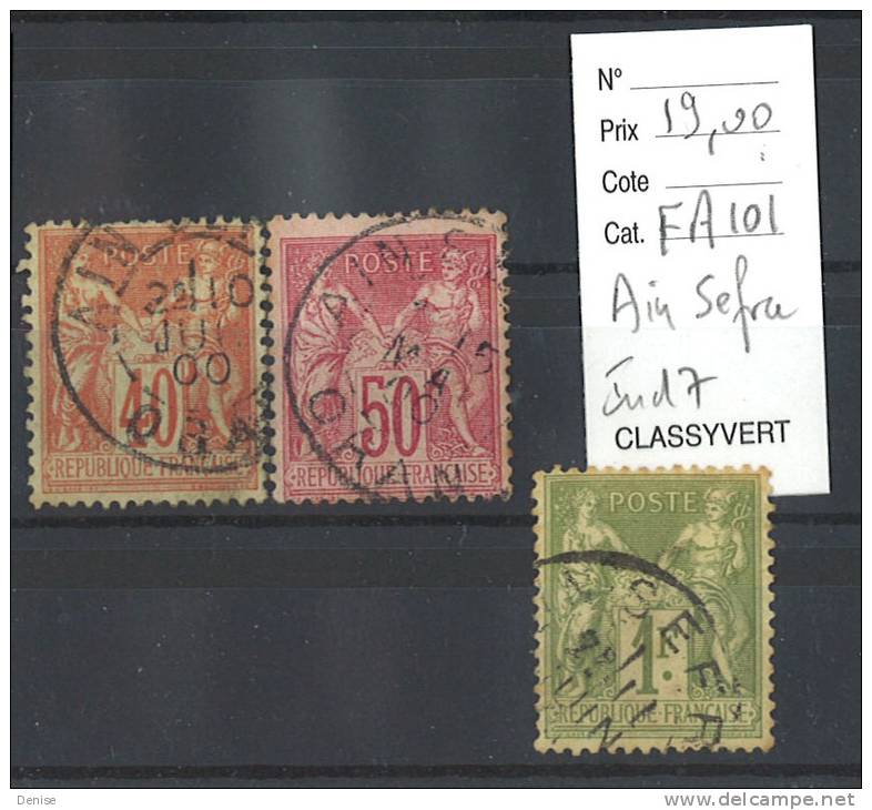 France  Type Sage oblitérés Ain Sefra  Algérie