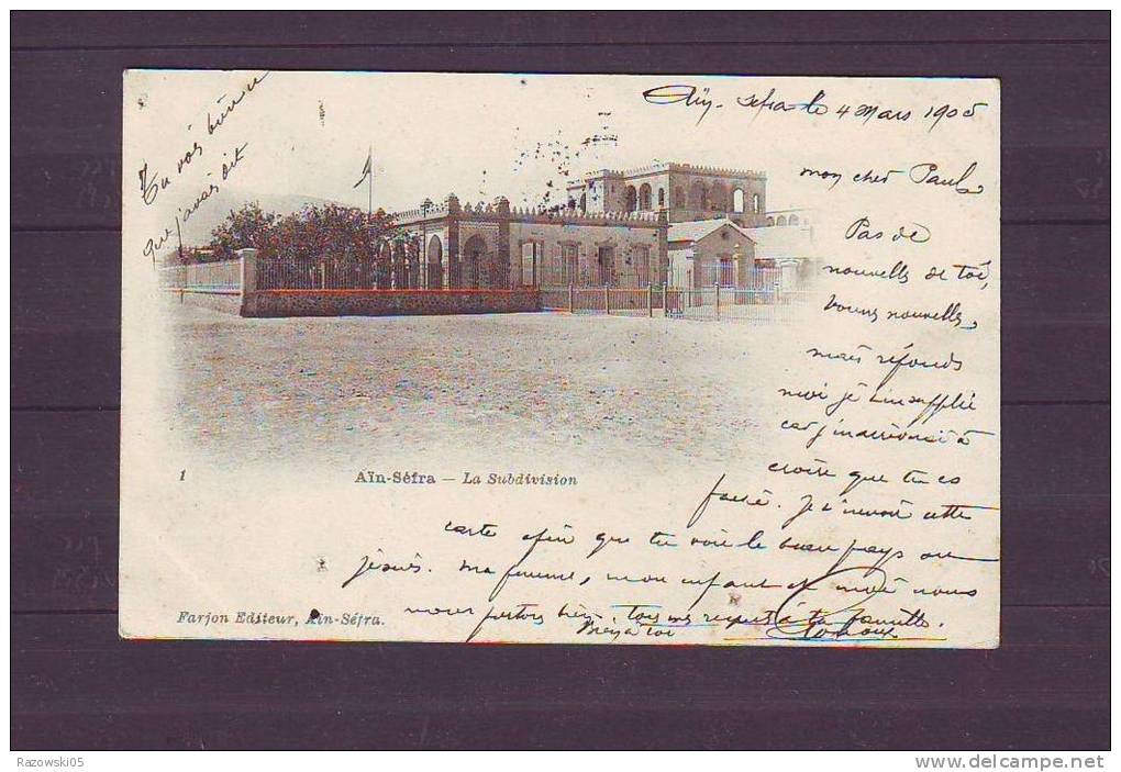 CARTE POSTALE. CP. CPA. ALGERIE. ALGERIA. AIN SEFRA. COLONIE FRANCAISE.