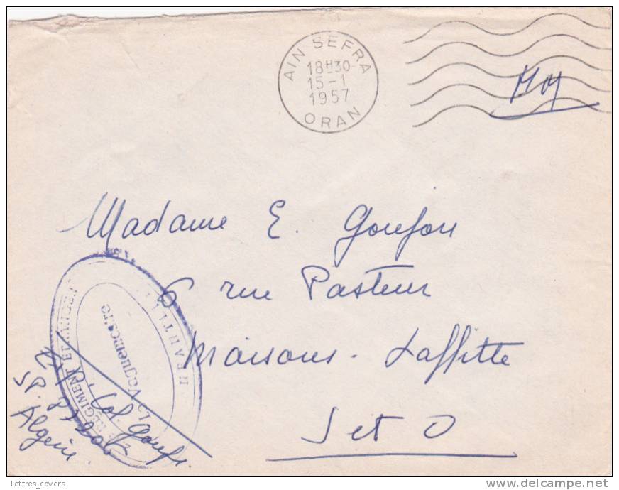 1957 lettre FM + cachet  