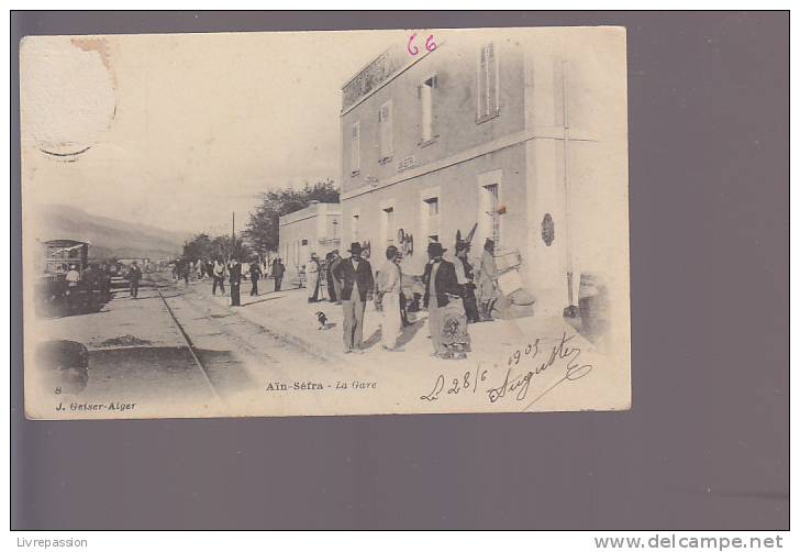 cpa , Ain Séfra , la gare   ,    voyagé
