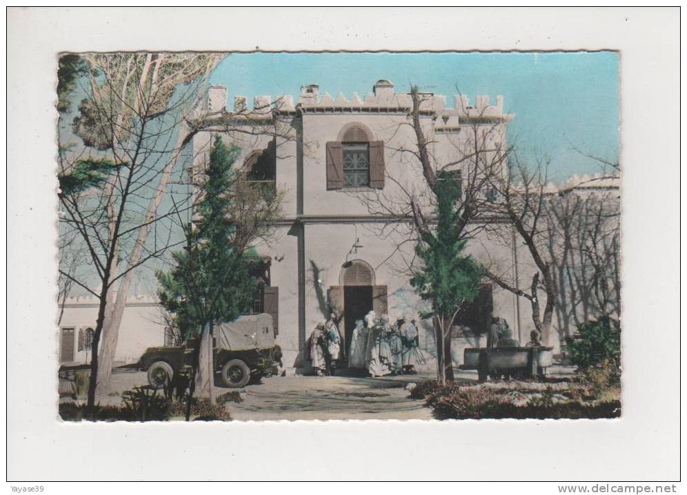 Afrique Sud Oranais Ain Sefra l' Annexe hommes belle jeep ou camion militaire carte dentelée écrite en 1960