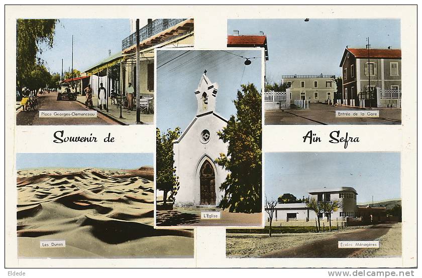 Ain Sefra Souvenir Dunes, Place G. Clemenceau, Gare, Ecioles  Menageres, Eglise No 19-4