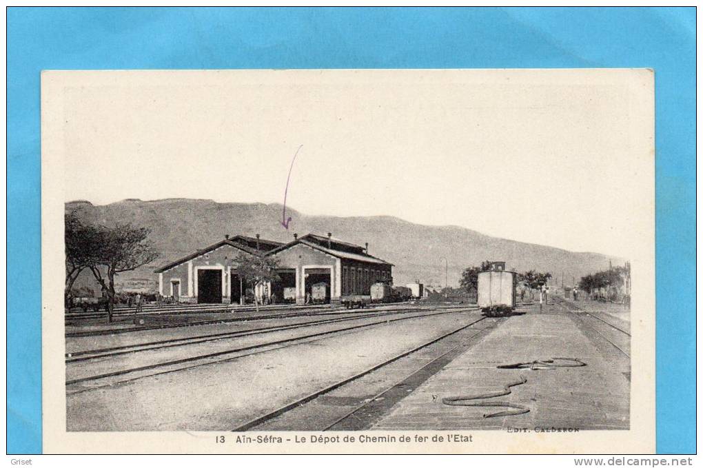 AÏN SEFRA la gare-dépot de chemin de fer de l'état -années 1910-TTB-- a voyagé