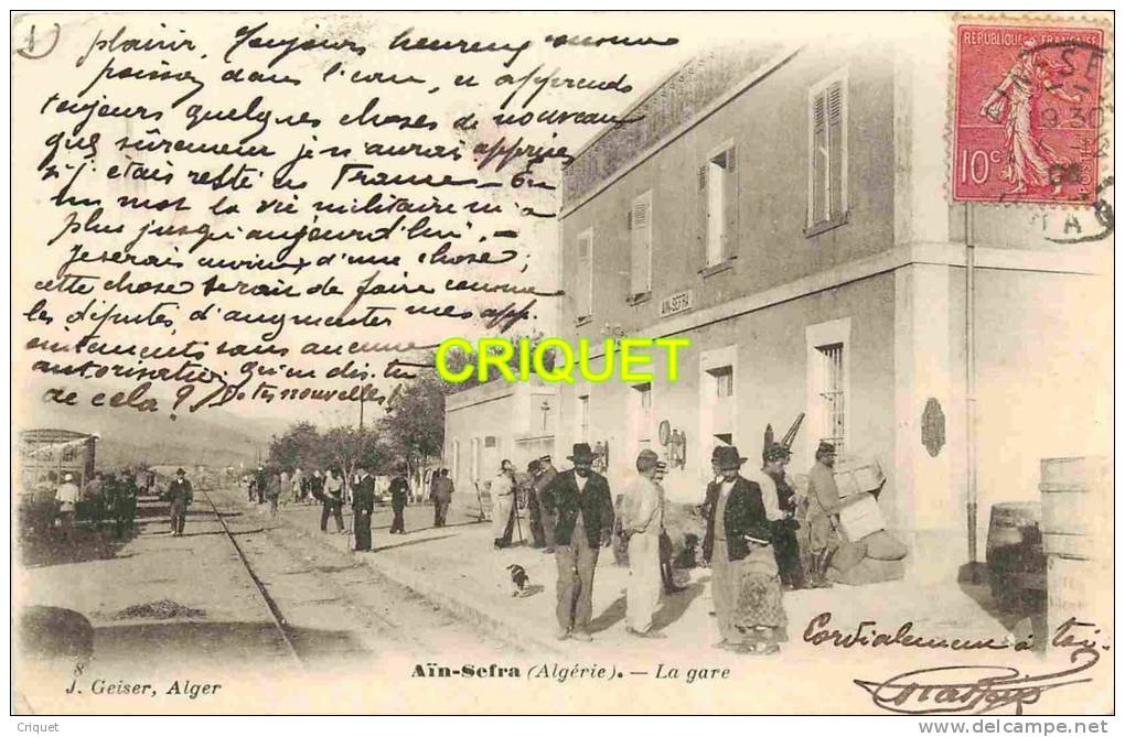 Algérie, cpa Ain-Sefra, la Gare, belle animation, éd Geiser 8