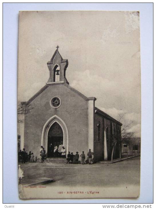 cpa, très belle vue animée, Ain Sefra, l'église
