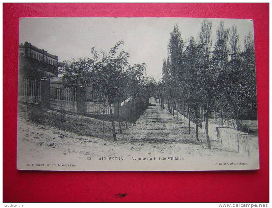 CPA-ALGERIE-AIN-SEFRA-AVE NUE DU CERCLE MILITAIRE-VOYAGEE -PHOTO RECTO / VERSO