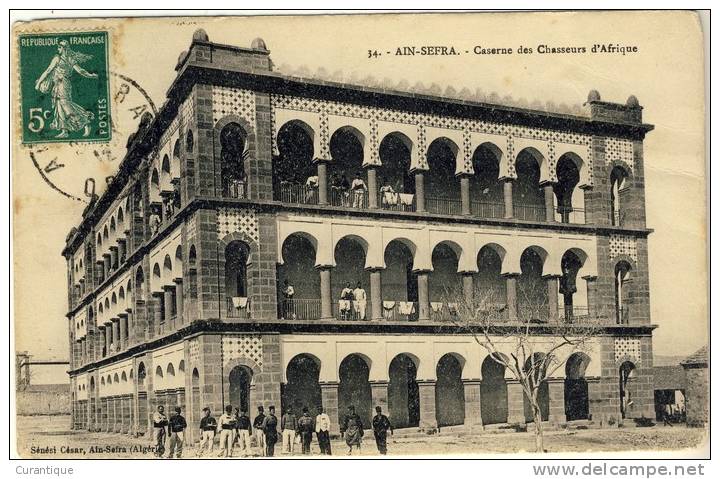Algérie. Ain-Sefra. Caserne des chasseurs d´Afrique. 1912