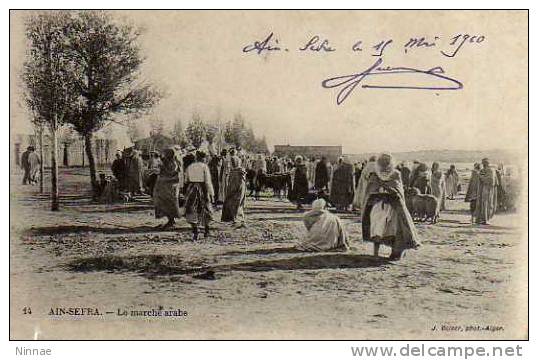 CPA===  AFRIQUE   ALGERIE  AIN - SEFRA  le marché arabe---C101