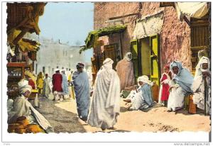 - CP  - Algérie - Ain Sefra - Une Rue du Vieux Biskra   - 1957