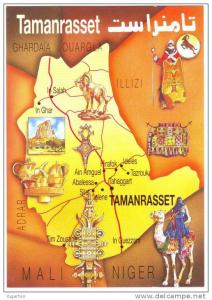 ALGERIE - ALGERIA - CP - Tamanrasset - Carte géographique - Neuve/Mint