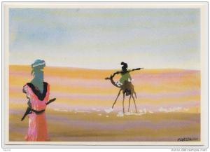 cpsm Algerie Tamanrasset Touareg Peintre Algerien Fardjallah Moulay Lakhdar