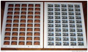 026 - FRANCE - N° 110/111 service unesco angkor tassili  feuille complete (full sheet)
